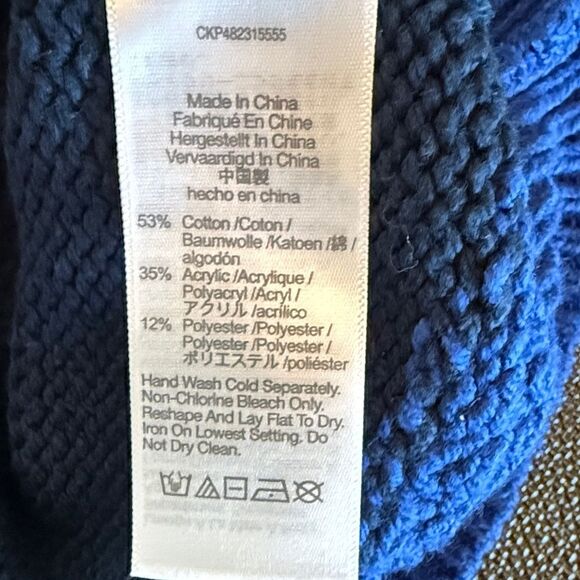 Madewell Nautical Colorblock Intarsia Chunky Knit Crewneck Sweater size XS - Picture 7 of 10